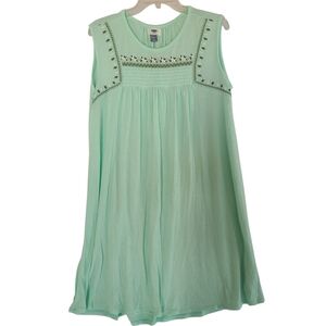 Old Navy Mint Green Embroidered Smocked Sleeveless Nightgown XXL (16)